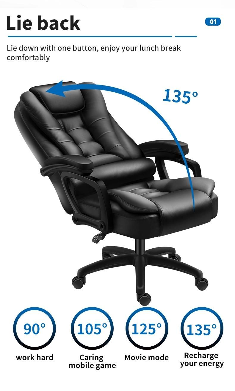 Office Star Padded Faux Leather Seat and High Back Massage Executive Office Chair