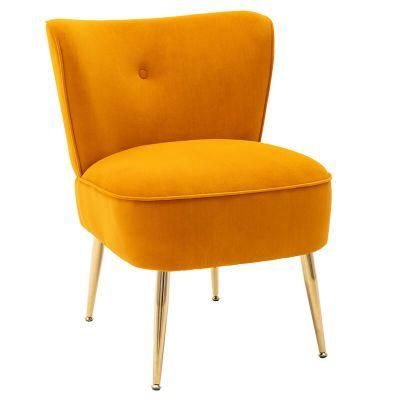 Modern Home Furniture Living Room European Metal Legs Dining Chair with Optional Colors Velvet