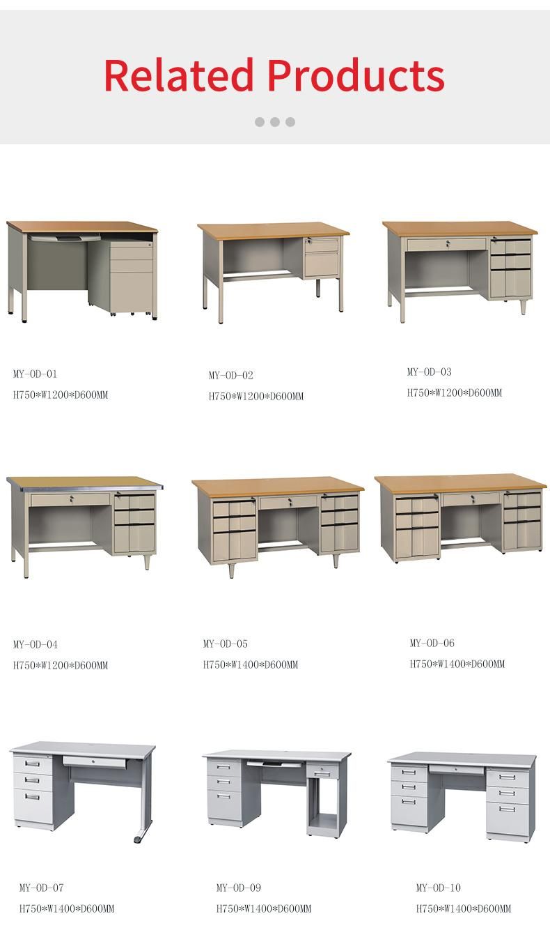 Office Furniture Metal Office Table Steel Desk with Metal Frame