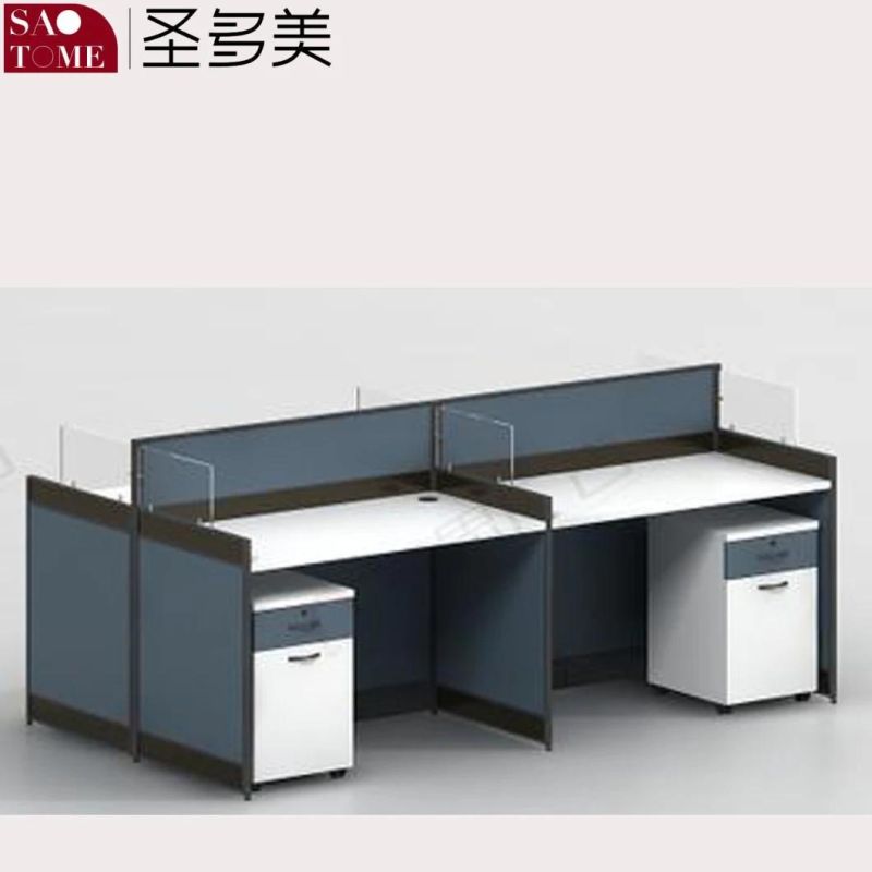 Office Furniture Two-Seater Desk with Fixed Cabinet