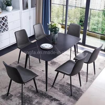 Modern Simple Power Coated Leg Dining Chair with Table