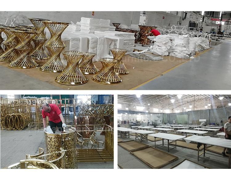 Modern Home Furniture Marble Top Golden Dining Tables