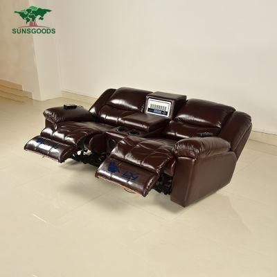 Factory Price Genuine Leather Living Room Modern Furniture Wood Frame Sofa Set