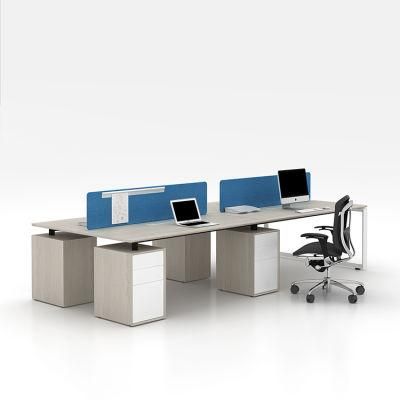 Modern Modular Office Furniture Linear Workstation Table 4 Seater Staff Cluster Office Desk