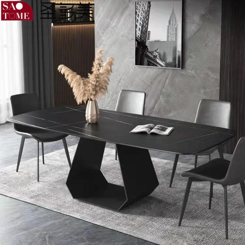 Modern Rock Furniture U-Shaped Steel Plate Dining Table