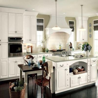 Simple Style Handle Cabinets Furniture Design Customize Modern Modular Wall Hanging Mounted Wood Kitchen Cabinet Set