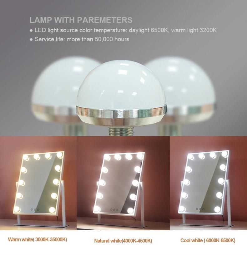 Desktop LED Bulb Makeup Lighted Hollywood Vanity Mirror