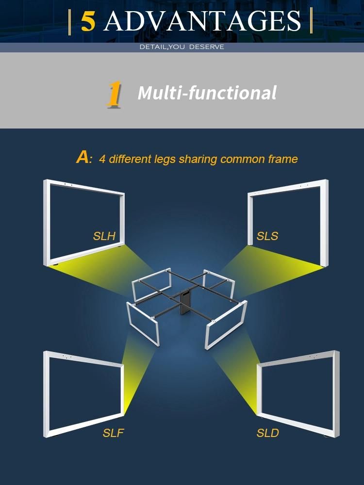 High Quality Fashion Design Standard New Model Modern Modular Workstation Furniture with Pedestals