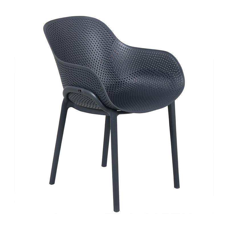 Wholesale Outdoor Furniture Modern Style Garden Furniture Erie Plastic Chair Eco-Friendly PP Armrest Dining Chair