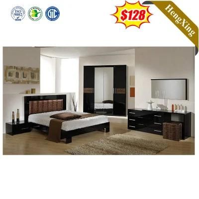 New Model Modern Design Double King Size Dark Wooden Home Hotel Bedroom Furniture Master Bedroom Set