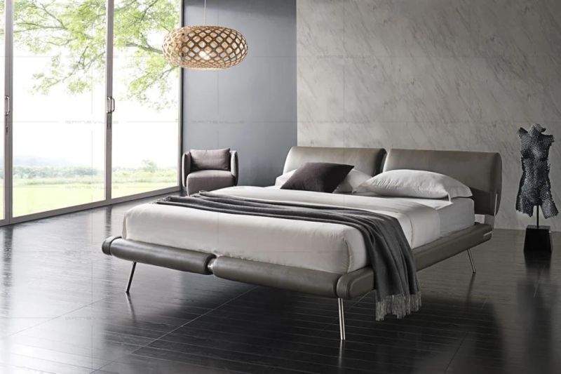 Modern Style Leather King Size Double Bed Bedroom Furniture Made in China