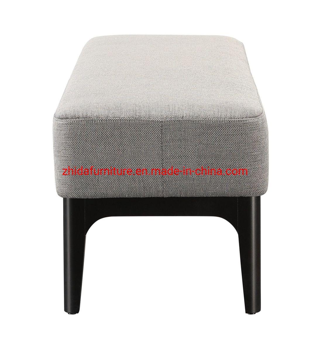 Grey Fabric Modern Wooden Stool for Home Furniture Living Room Furniture