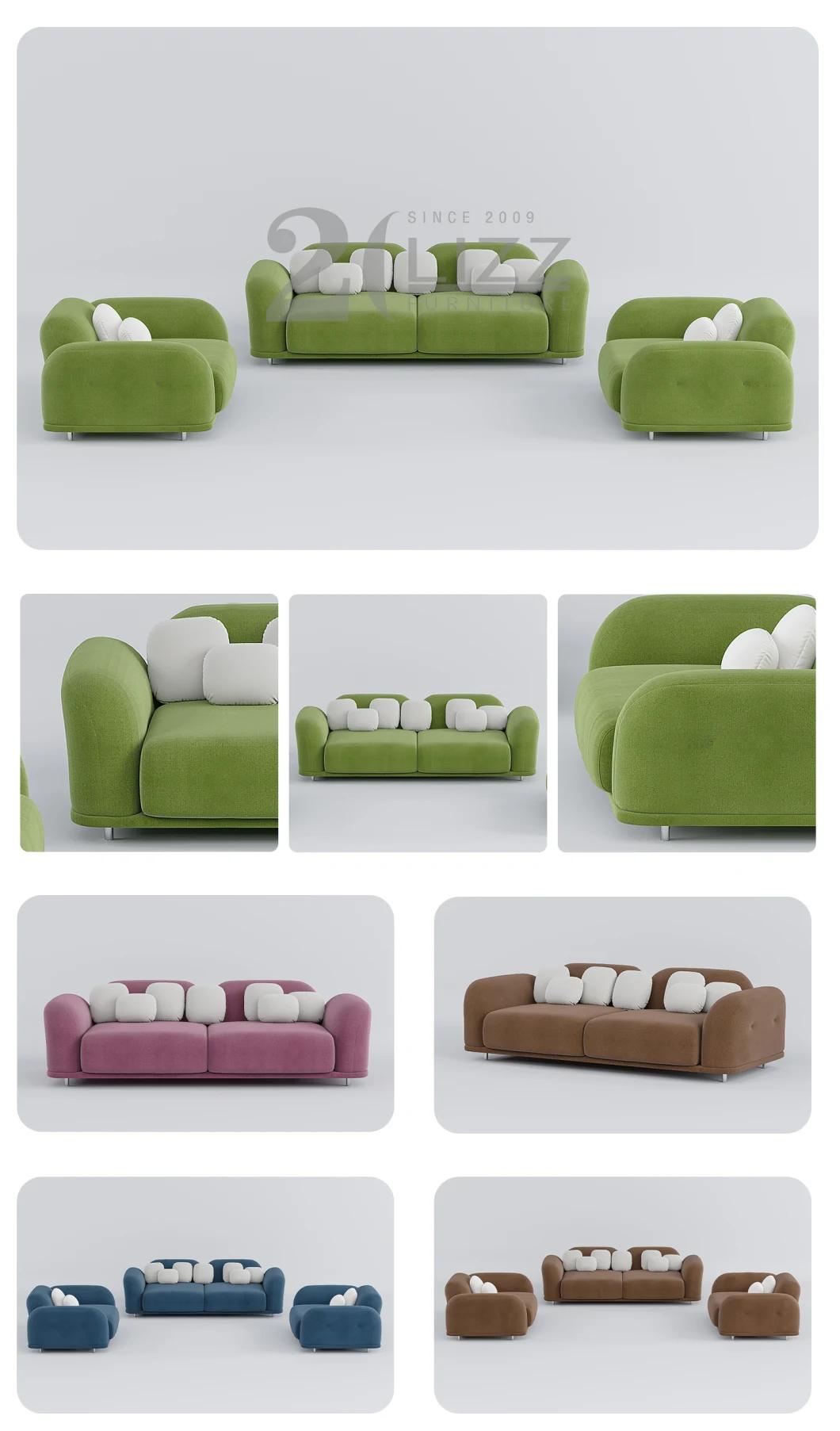 Contemporary European Design Modern Sectional 1+2+3 Velvet Fabric Living Room Sofa Fruniture