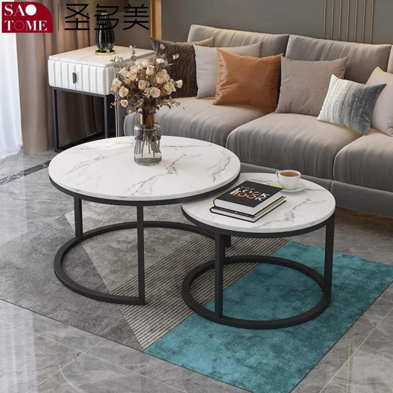 Modern Hot Sale Living Room Furniture Stainless Steel Frame Slate/Marble Coffee Table