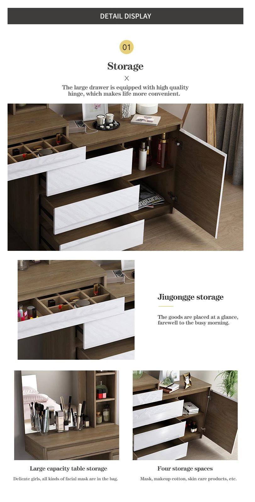 Modern Wooden Wholesale Wardrobe Makeup Desk Dresser Bedroom Furniture Set Dressing Table