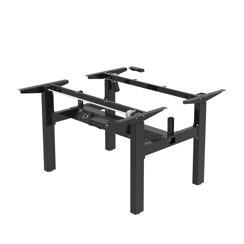 Smart Office Furniture Ergonomic Workstation Back to Back Height Adjustable 4 Legs Standing Desk