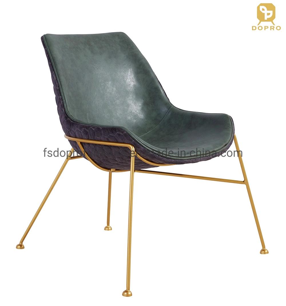 2020 Dopro New Design Modern Leisure PU Dining Chair Relax in Gold