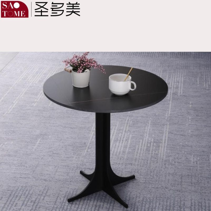 Modern Leisure Living Room Furniture L-Shaped Base Slate/Marble Small Coffee Table