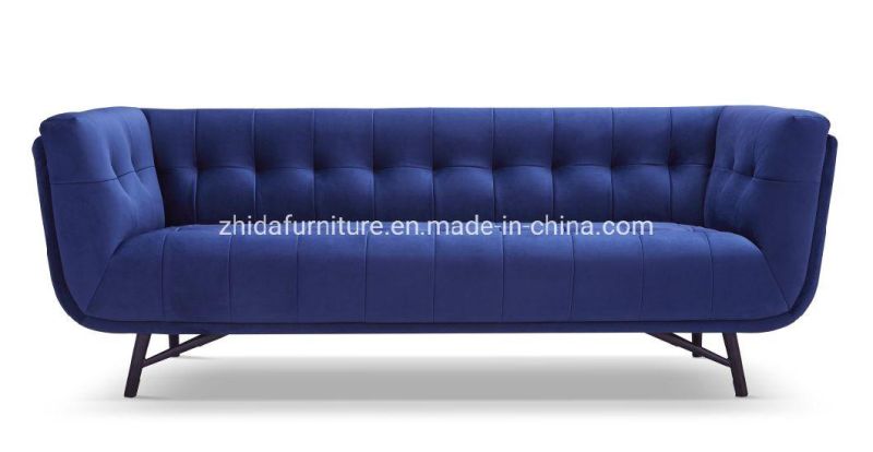 Home Furniture Living Room Single Sofa Bed Blue Velvet Sofa