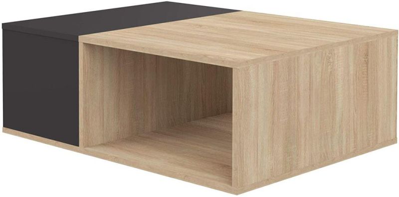 Modern Simple MDF Wood New Design Tea Coffee Center Table with Drawer and Open Shelf