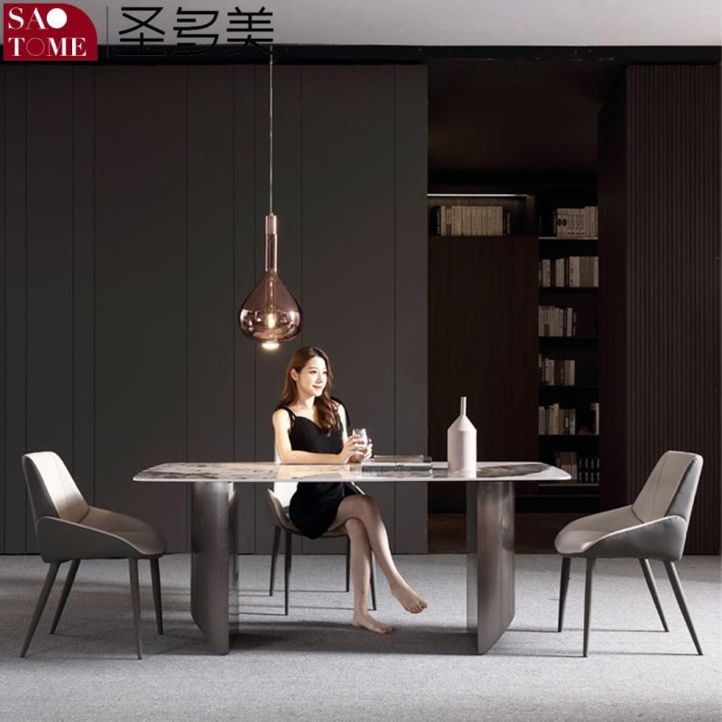 Modern Rock Board Furniture Semi-Circular Barrel Dining Table