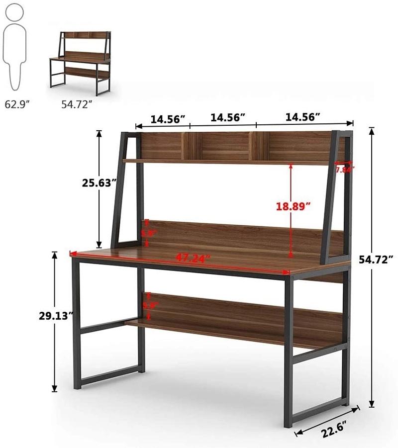 Sreens Computer Table with Bookshelves Gaming Desk for Home Daily Use and Office