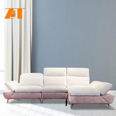 2022 Latest Design Modern Living Room Furniture Modular Lazy Couch Contemporary L Shape Leather Corner Sofa (21021)