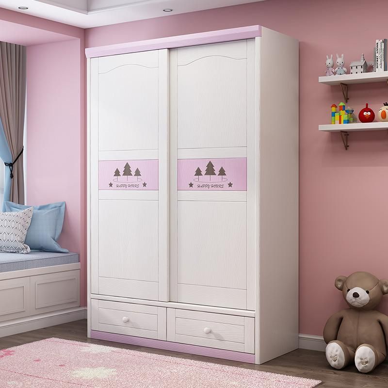 Farmhouse Style Modern Simple Cheap Kids Youth Bedroom Set Furniture Kids Wardrobe Cabinet