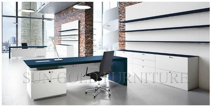 Mediterranean Blue Minimalist Design Modern Executive Manager Desk (SZ-OD201)