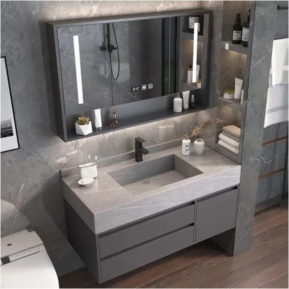 Light Luxury Toilet Rock Board Bathroom Cabinet Combination Modern Simple Hand Wash Basin Wash Basin Wash Table One Mirror Cabinet