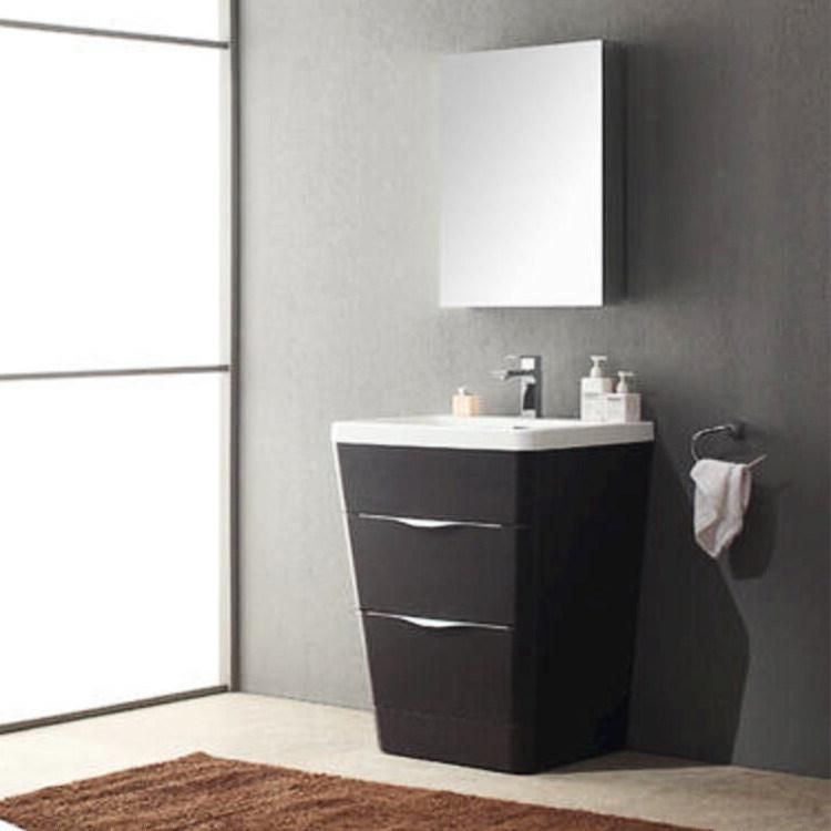 Modern Style Glossy White Bathroom Furniture Vanities and Acrylic Top with Medicine Cabinet