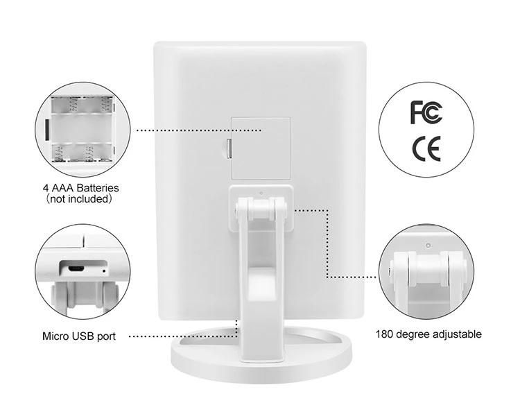 Hot Selling LED Products Trifold LED Makeup Mirror with 2X 3X Magnifying Mirror Rectangle Framed Mirror