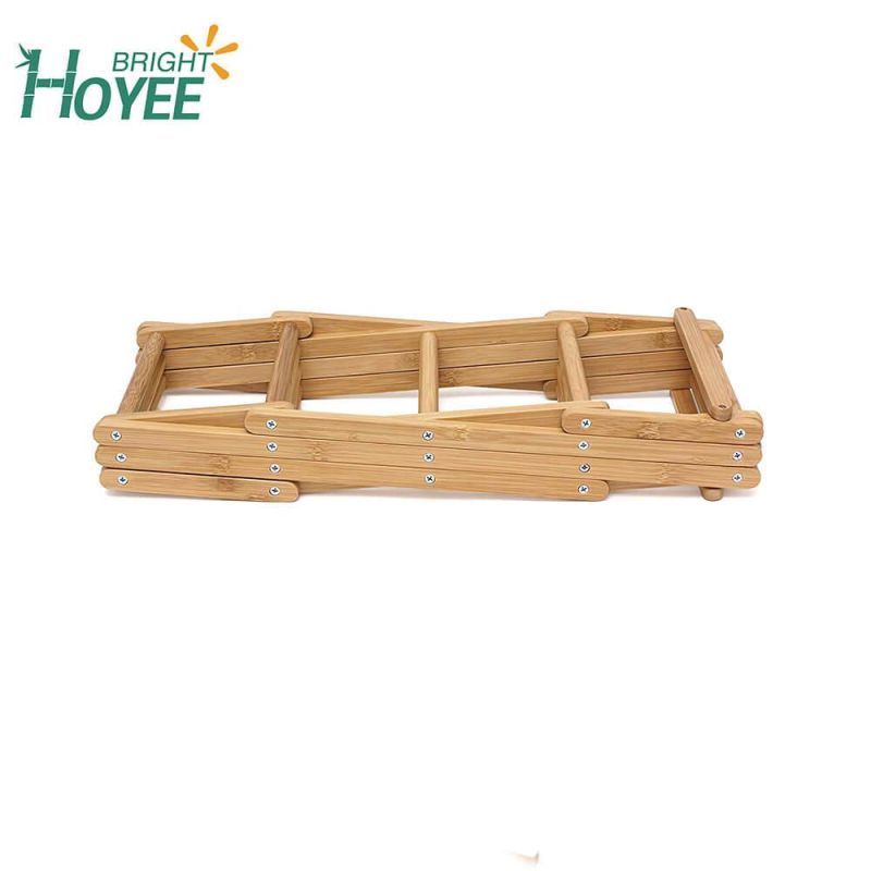 Folding Bamboo Wood 10-Bottle Wine Rack