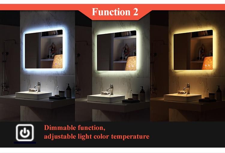 Oval Bathroom LED Mirror Lighted Makeup Mirror Dimmable Vanity Mirror