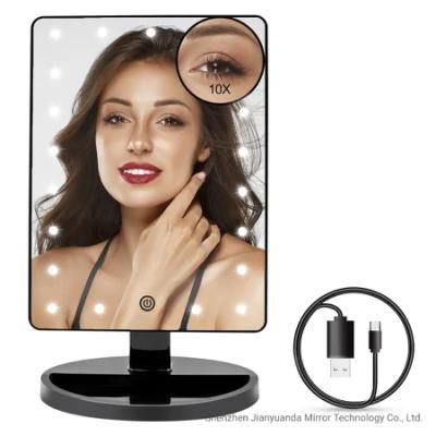 Lighted Makeup Desktop 21PCS LED Mirror with 10X Magnifying Mirror