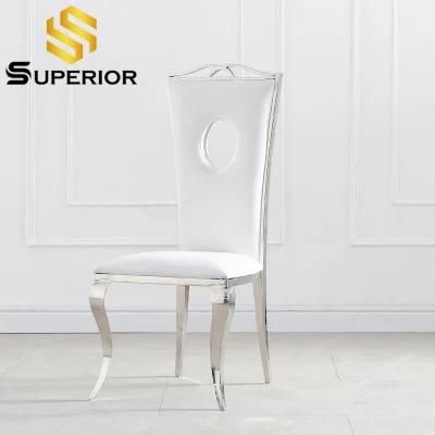 Wholesale French Market White PU Leather Dinner Chair