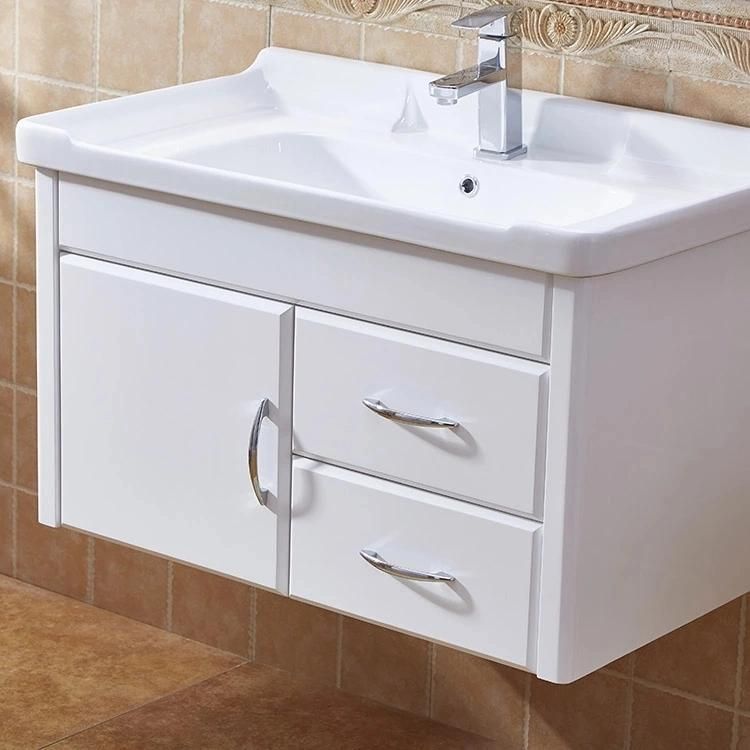 White Wall Mounted LED Mirror PVC Bathroom Cabinet