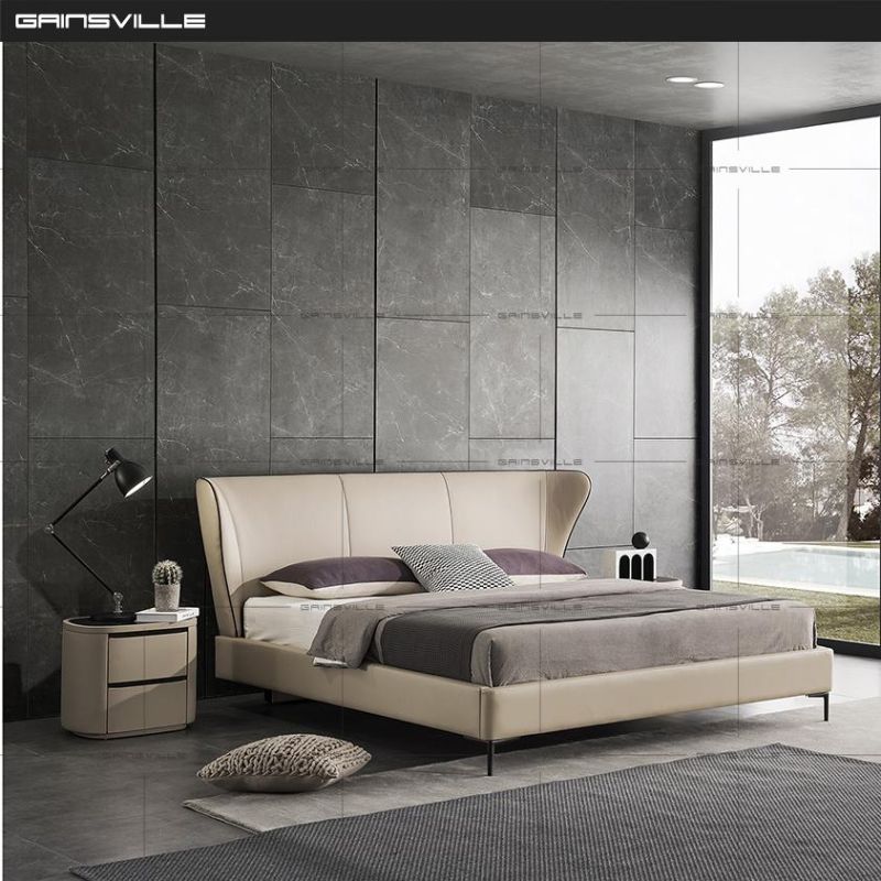 Hot Sale New Home Furniture Bedroom Furniture Sofa Bed King Bed Wall Bed Leather Bed in Italy Modern Style