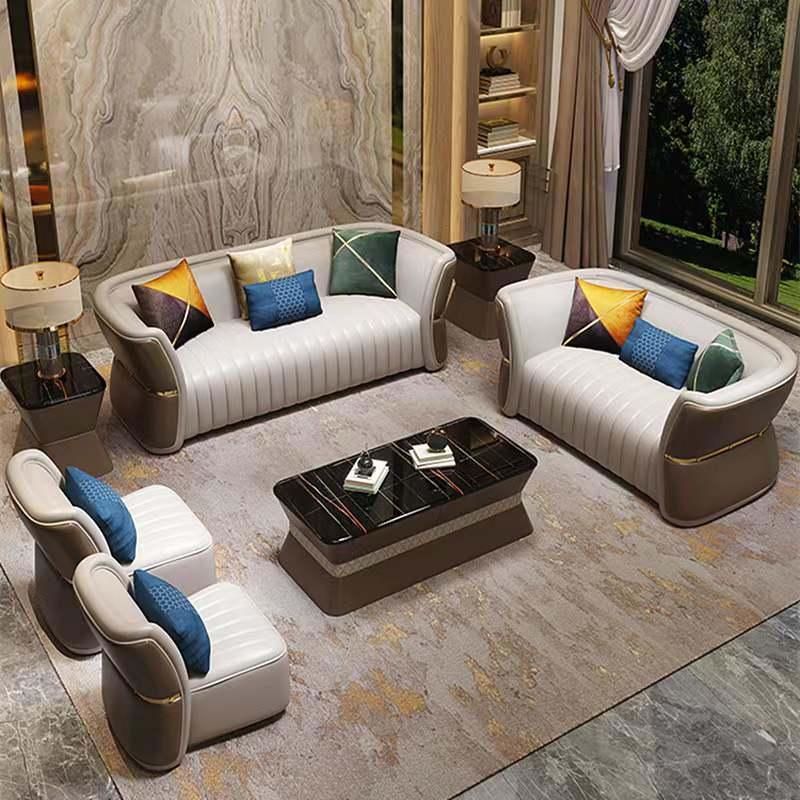 Modern Hot Sale New Design Luxury Big Size Customized 3+2+1 Leather Sofa Home Living Room Furniture Sofa Sets