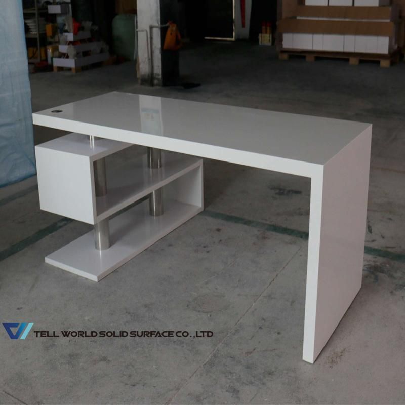 Modern White High Gloss Managing Laptop Office Computer Desk