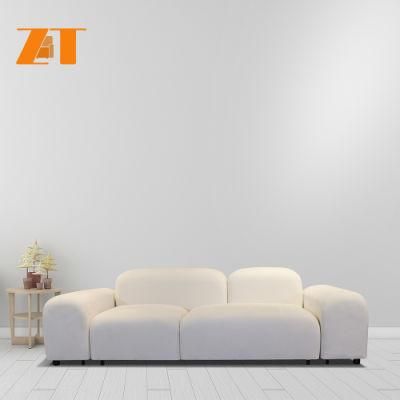 Nordic Minimalist Design Apartment Hotel Leisure Sofa Bed Floor Chair Lazy Couch Lamb Wooden Fabric Sofa