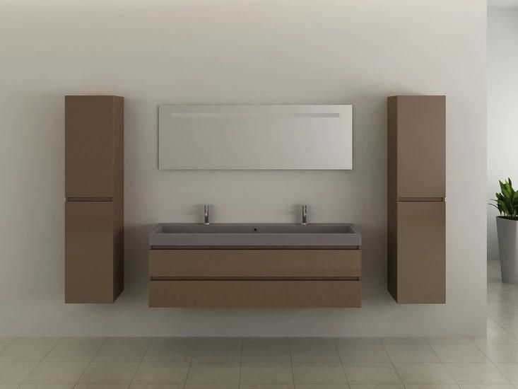 2022 Modern Design and Simple Melamine Bathroom Vanity with Double Cermamic Sinks