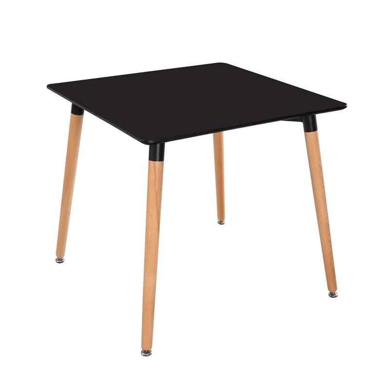 Custom Modern Mesas De Centro Square Rectangular Hold Side Cafe Table Cheap Wooden MDF Black Dining Table