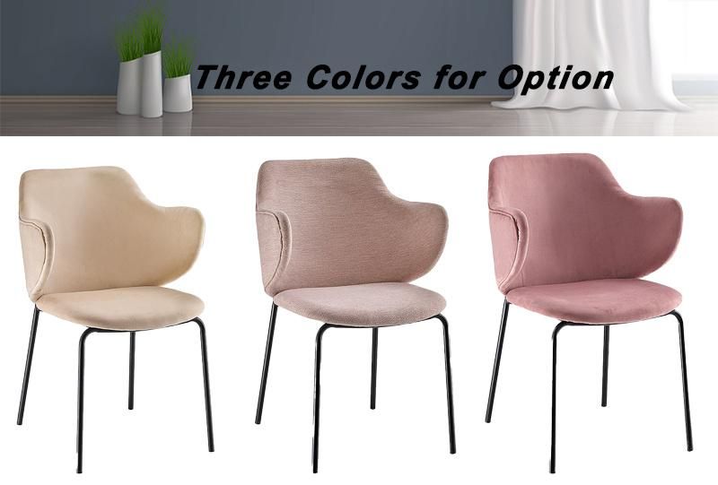 Modern Design Home Living Room Furniture Fabric Velvet Dining Room Chair with Metal Legs for Cafe