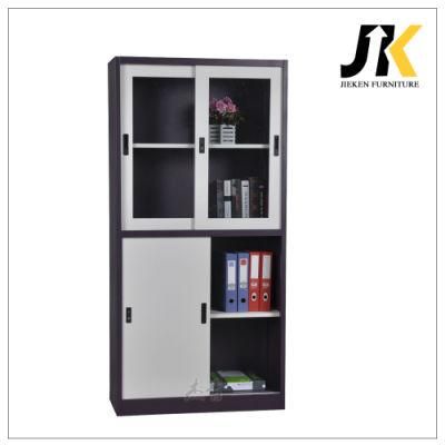 Office Modern Metal Filing Cabinet with Glazed Sliding Door Hanging-Files