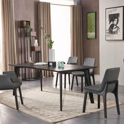 Light and Luxury Ash Solid Wood Frame with MDF Top Dining Table for Living Room