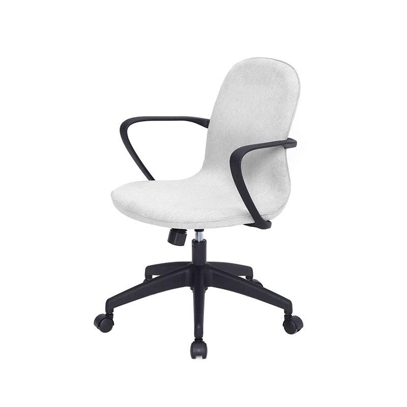 Modern Meeting Chair Black Fixed Armrest Reception Fabric Office Chair