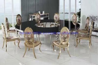 Fashionable High Quality Event Banquet Gold Stainless Steel Frame Dining Living Room Chair