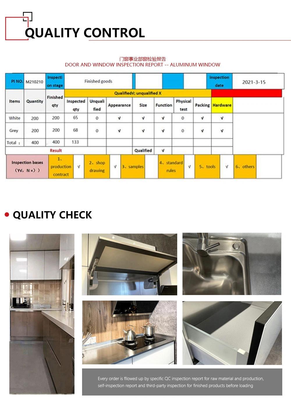 Modular White Stainless Steel Design Ready Made Panel Kitchen Cabinet