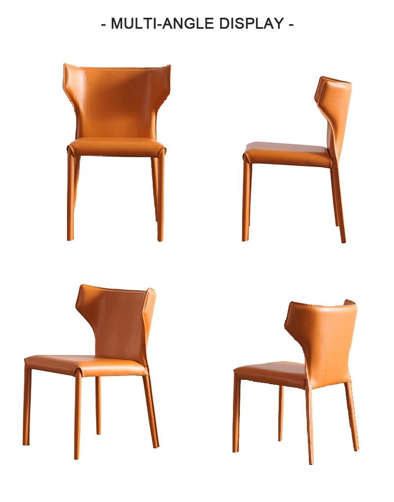 Modern Restaurant Furniture Living Room Saddle Leather Kitchen Chairs